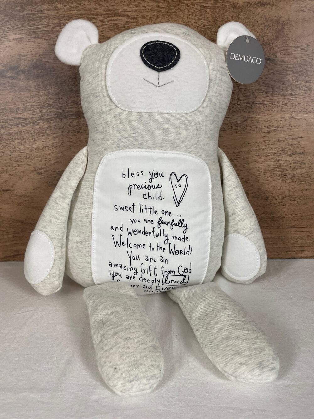 Demdaco Poetic Threads Bear Plush Toy Lori Siebert Stuffed Animal Gift NWT